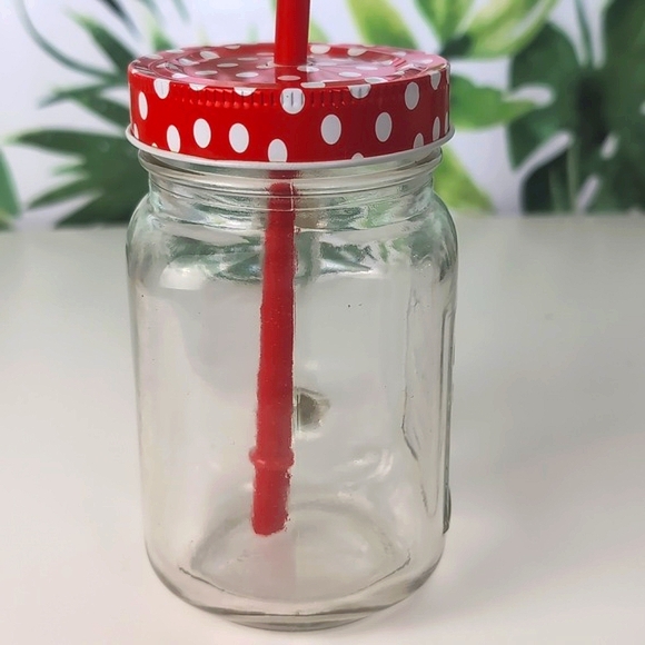 Set of 3 Polka Dot Country Style Mason Jar Drinking Mugs - Picture 6 of 9